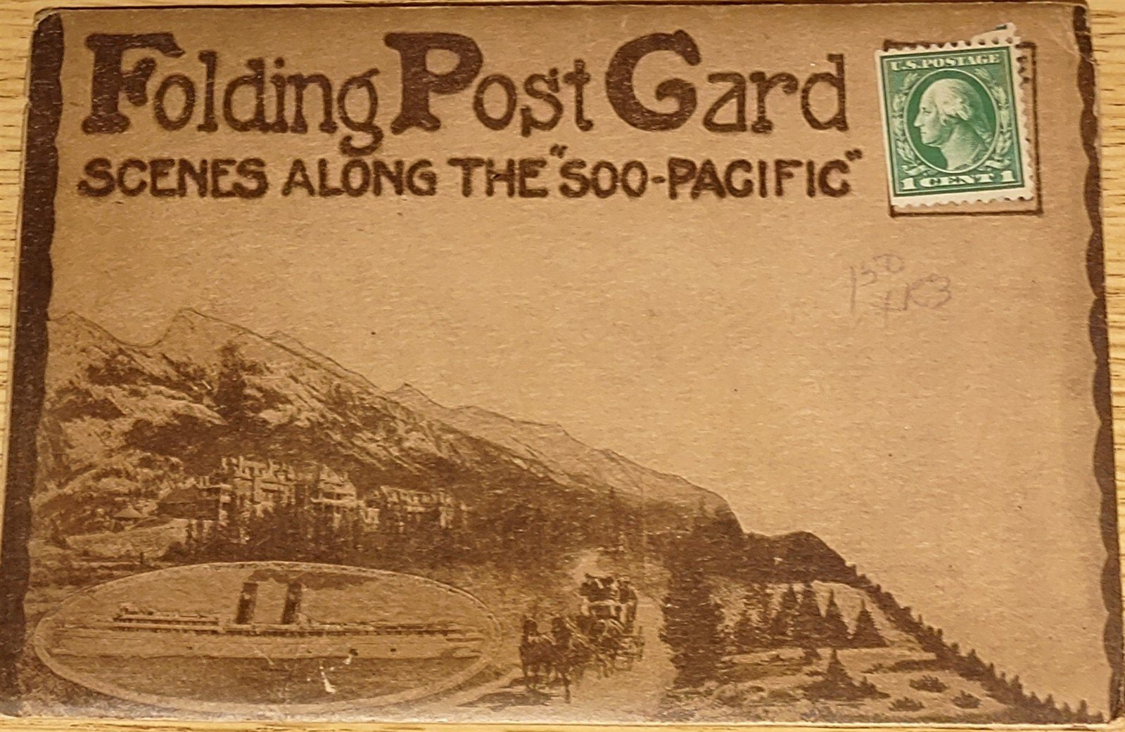 Vintage Souvenir 5 Folding Post Cards Railway Railroad Photograph Set Picture