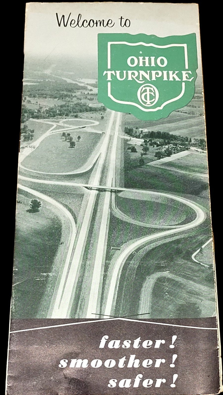 Vintage Ohio OH Turnpike Map Brochure Souvenir Travel Guide Tour Tourism