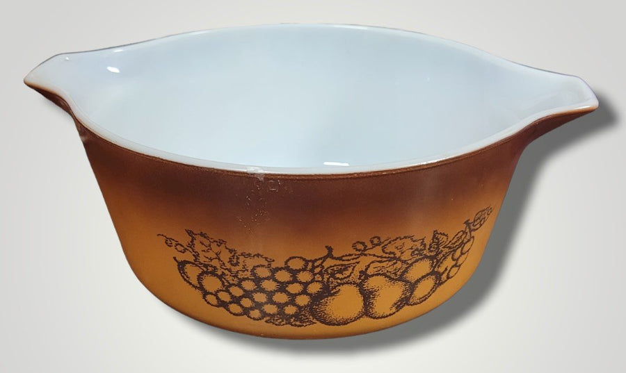 Rare Pyrex Patterns Brown MCM Vintage Pyrex Quart Casserole 475-B