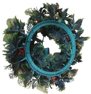 Christmas 60s Kitchy Festive Wreath Lights Up Battery Operated Decoration