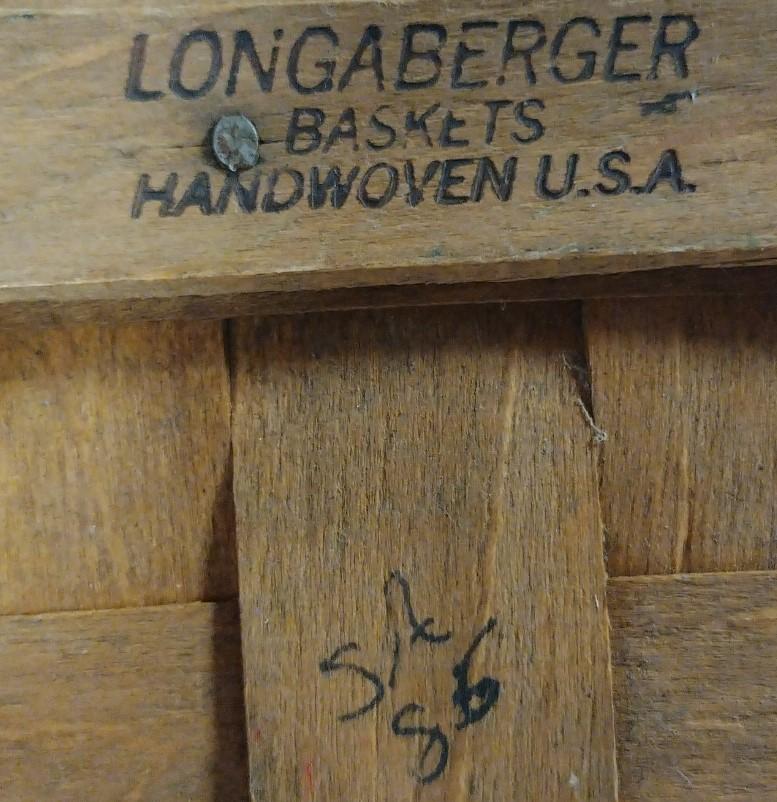 Longaberger Brown Vintage 1986 Handwoven Basket With Signature