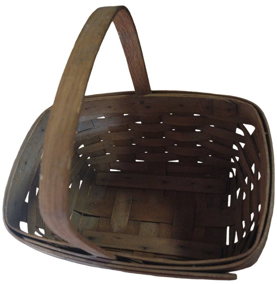 Longaberger Brown Vintage 1986 Handwoven Basket With Signature