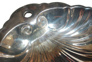 Vintage Seashell Shaped Pattern Silver Kitchen Serving Plate