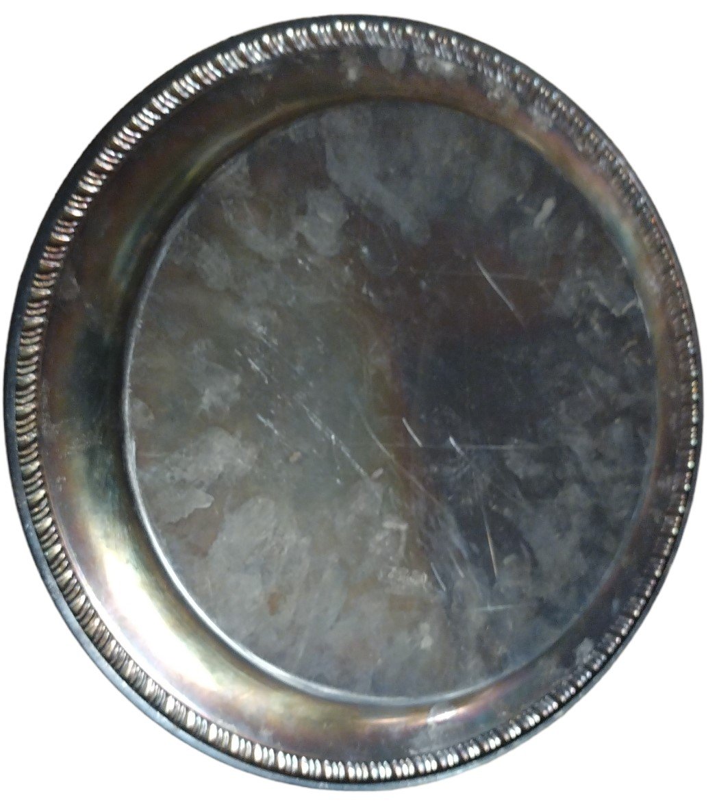 Vintage Leonard Silver Intricate Patterned Serving Dinner Plate Tray