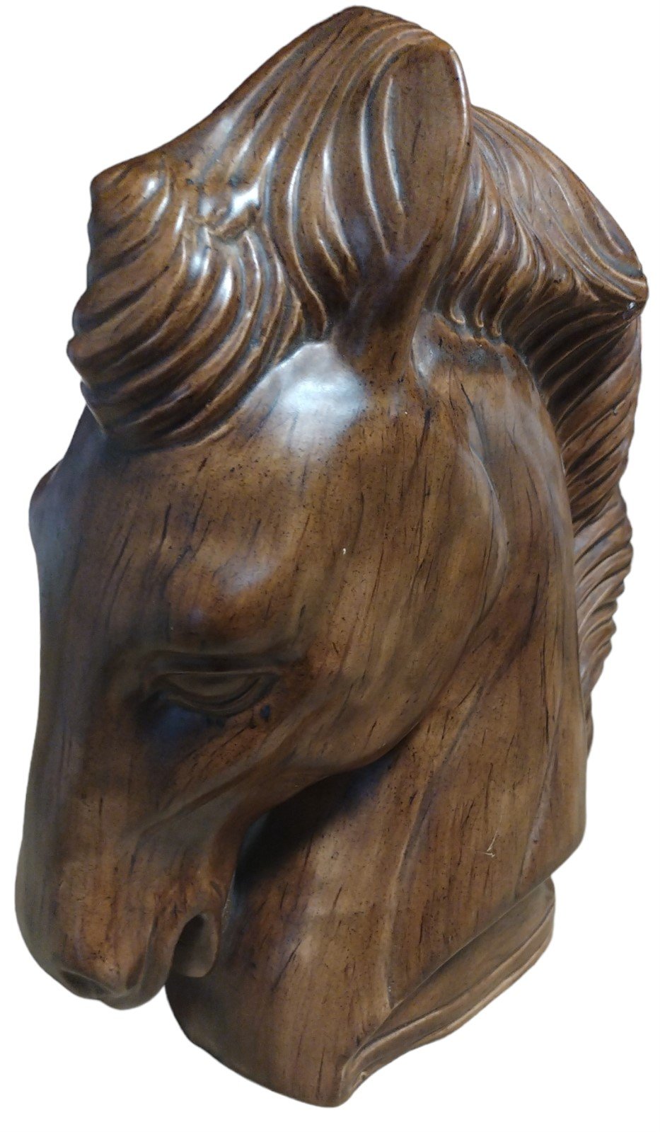Vintage Ceramic Trojan Chess Large Horse Head Bust Sculpture Art MCM Decoration