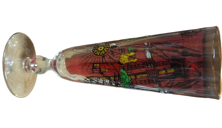 Vintage 1951 Set of 13 Treasure Island Pilsner Glasses by Libbey Glass