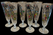 Vintage 1951 Set of 13 Treasure Island Pilsner Glasses by Libbey Glass
