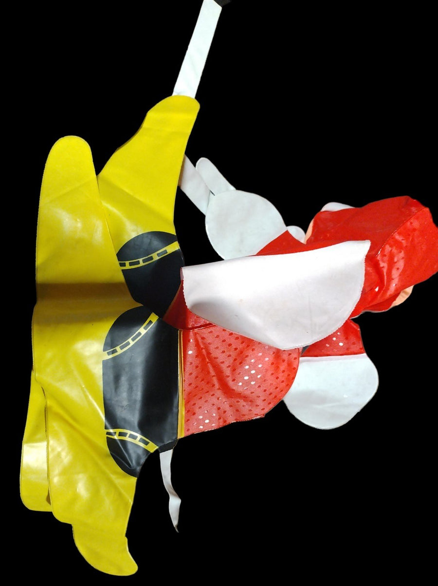 Vintage Inflatable Jolly Santa on Sled Mid Century Modern