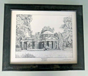 Home Thomas Jefferson Monticello Vintage Black Marble Frame Print Scott Kiefer