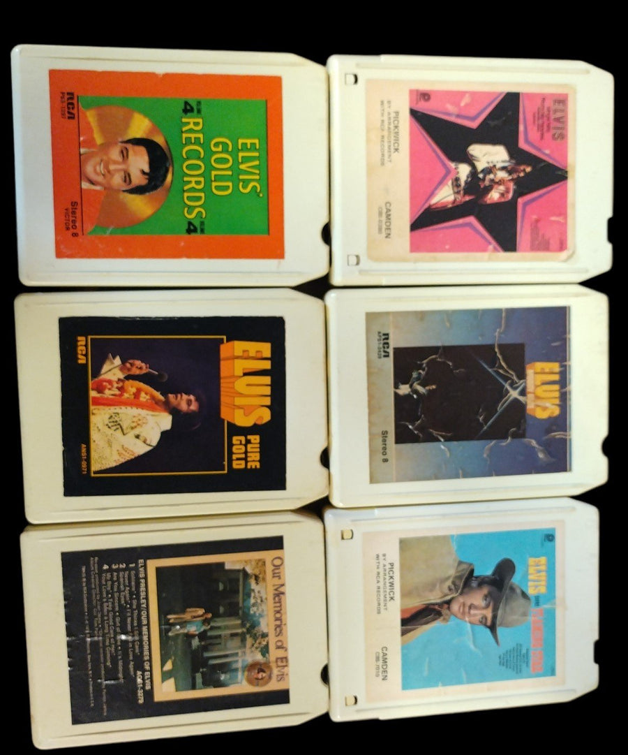 Vintage Elvis Presley Set of 6 8-Tracks Memorabilia