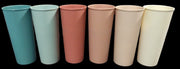 Set of 6 Pastel Solid Plastic Tupperware Tumbler Cups Drinkware Made in USA