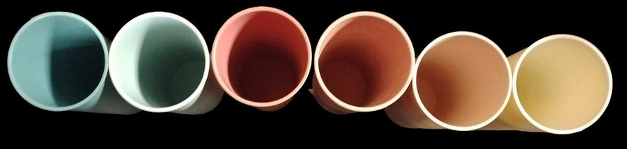 Set of 6 Pastel Solid Plastic Tupperware Tumbler Cups Drinkware Made in USA
