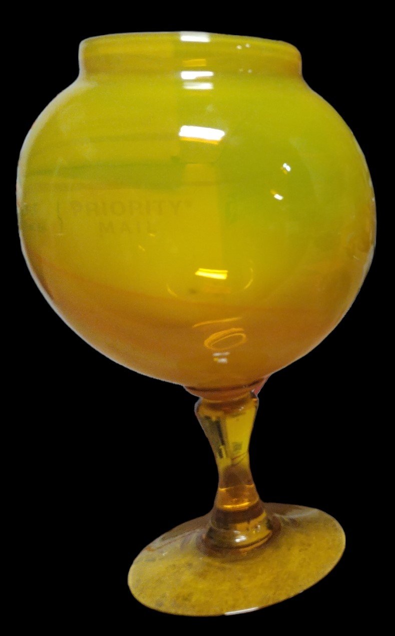 Vintage Mid Century Modern Amber Glass Decorative Goblet or Candy Bowl