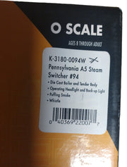 Vintage Die-Cast Kline O-Scale K-3180-0094W PA A5 Steam Engine Train & Tender