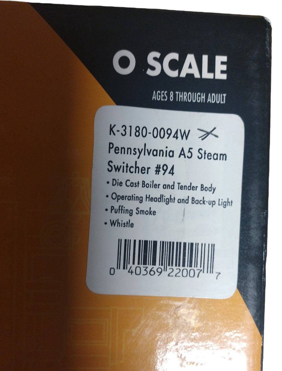 Vintage Die-Cast Kline O-Scale K-3180-0094W PA A5 Steam Engine Train & Tender