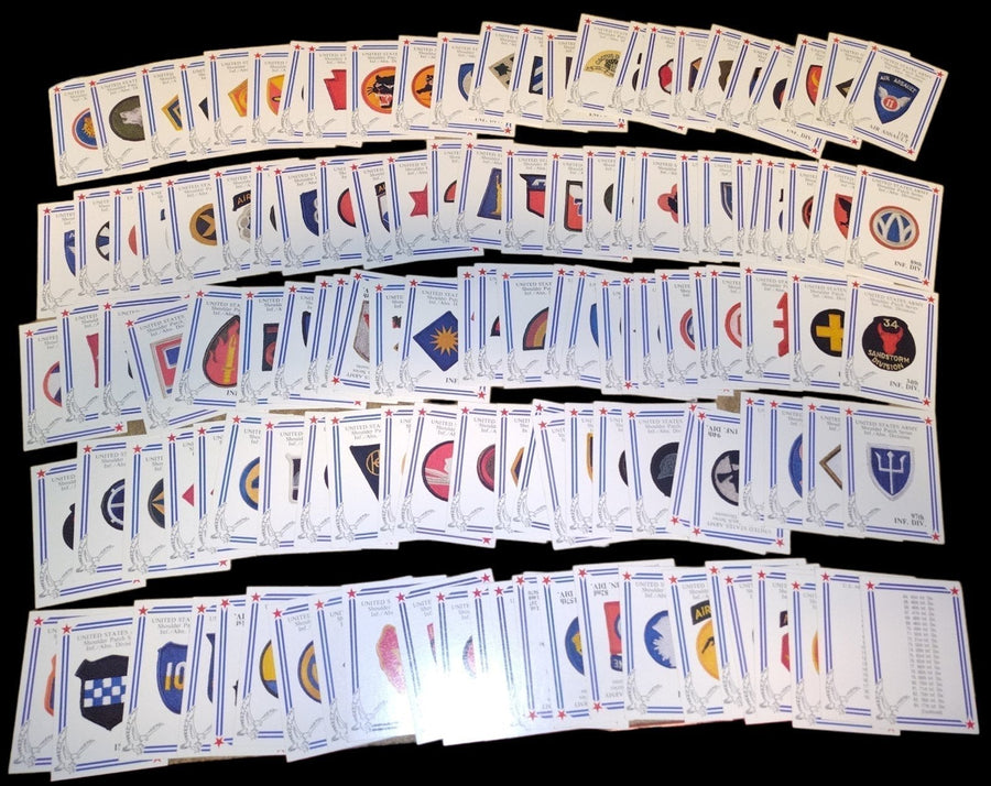 Vintage US Army Divisions Shoulder Patch Series Collectible Cards 126 Count