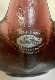 Beautiful Amethyst Purple Glass Blenko Handcraft Bowl Signed Richard Blenko 2000 w Sticker