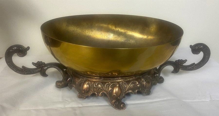 Antique Accurate Casting Co A2076 Brass Ornate Oval Bowl