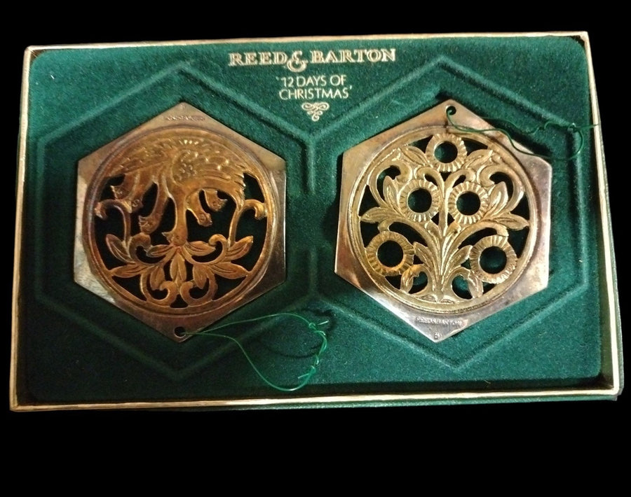 Vintage "12 Days of Christmas" Reed and Barton Set of Specialty Tree Ornaments