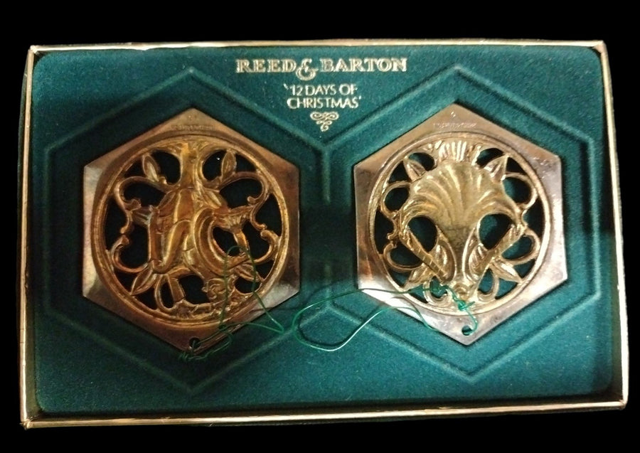 Vintage "12 Days of Christmas" Reed and Barton Set of Specialty Tree Ornaments