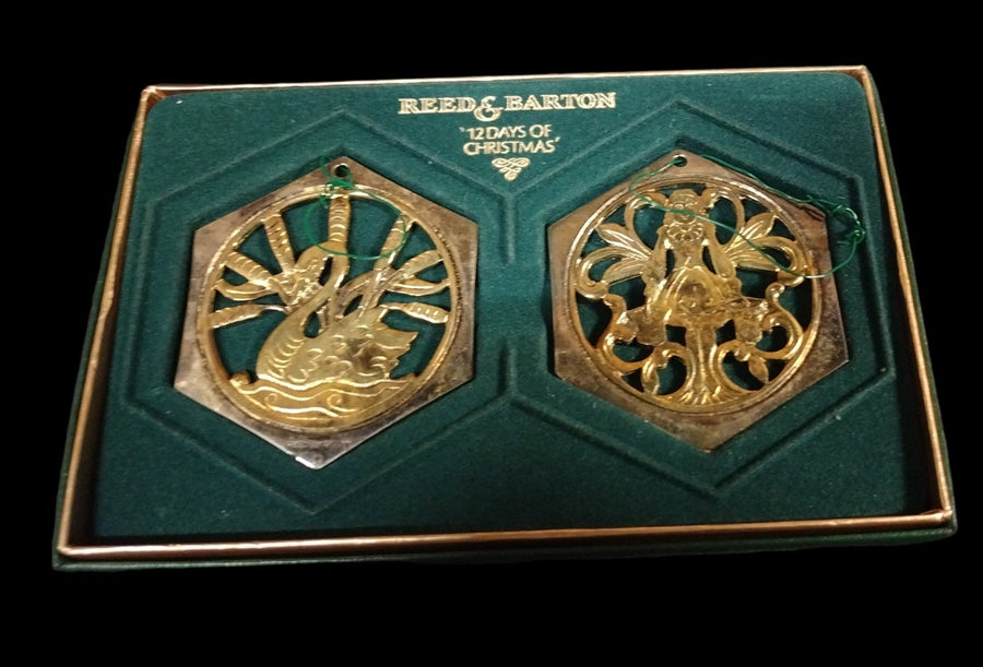 Vintage "12 Days of Christmas" Reed and Barton Set of Specialty Tree Ornaments