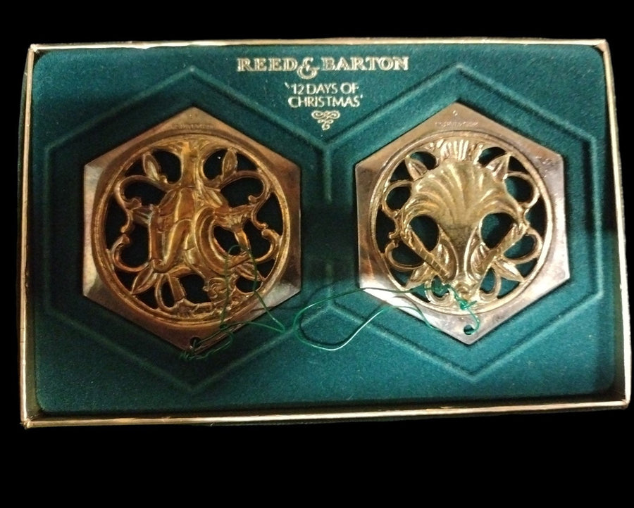 Vintage "12 Days of Christmas" Reed and Barton Set of Specialty Tree Ornaments