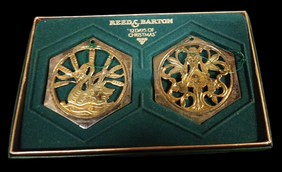 Vintage "12 Days of Christmas" Reed and Barton Set of Specialty Tree Ornaments