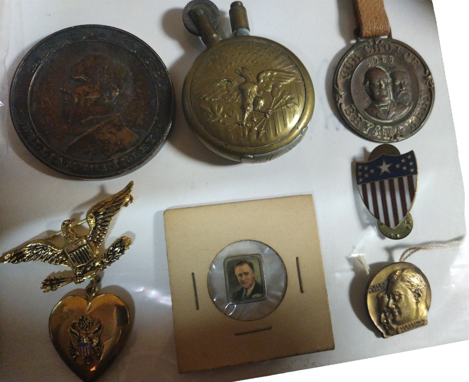 Vintage/Antique Collection of US Military & Historical Pins, Coins, Memorabilia