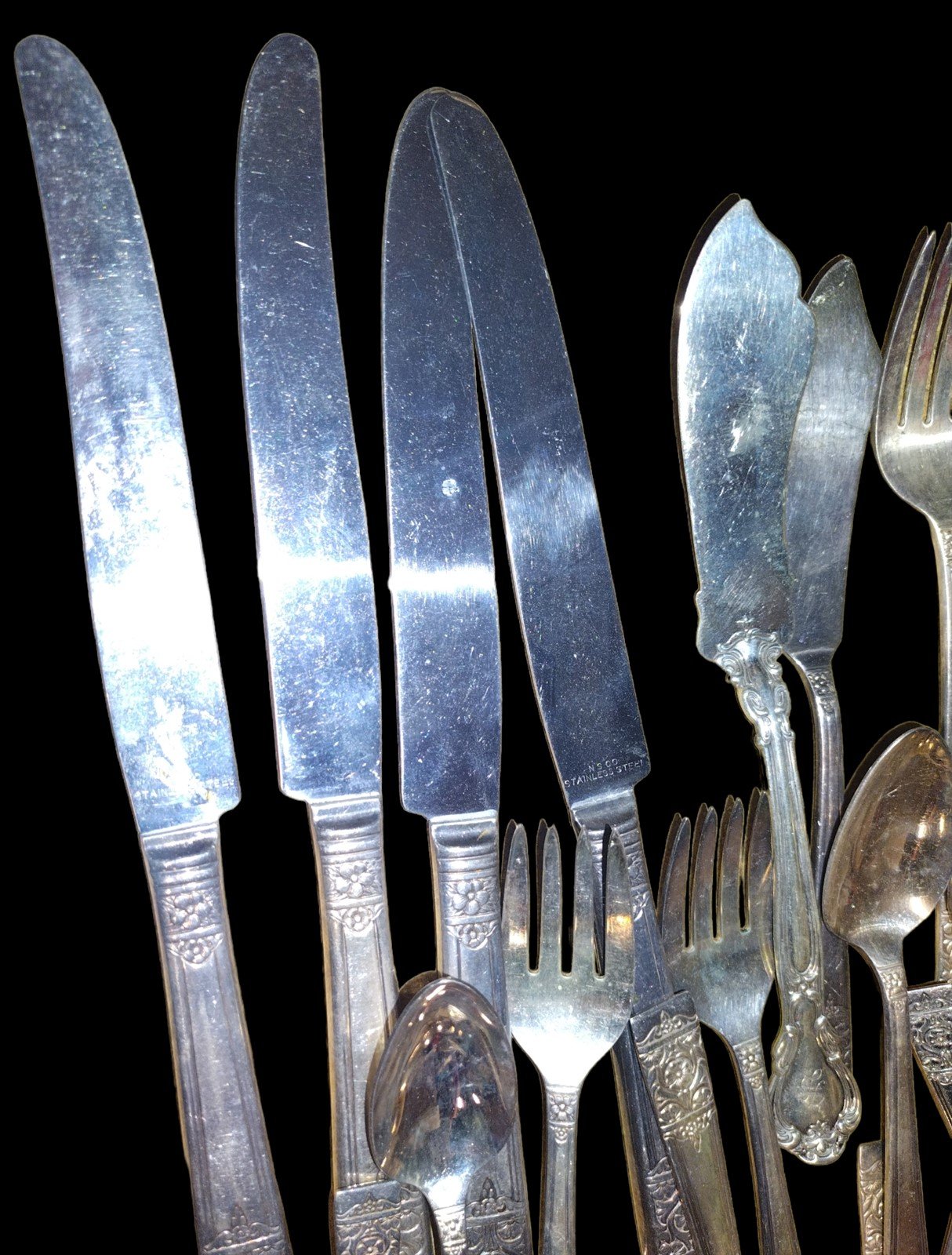 Vintage Silverware Set Knives Spoons Forks Stainless Steel National Silver Co.