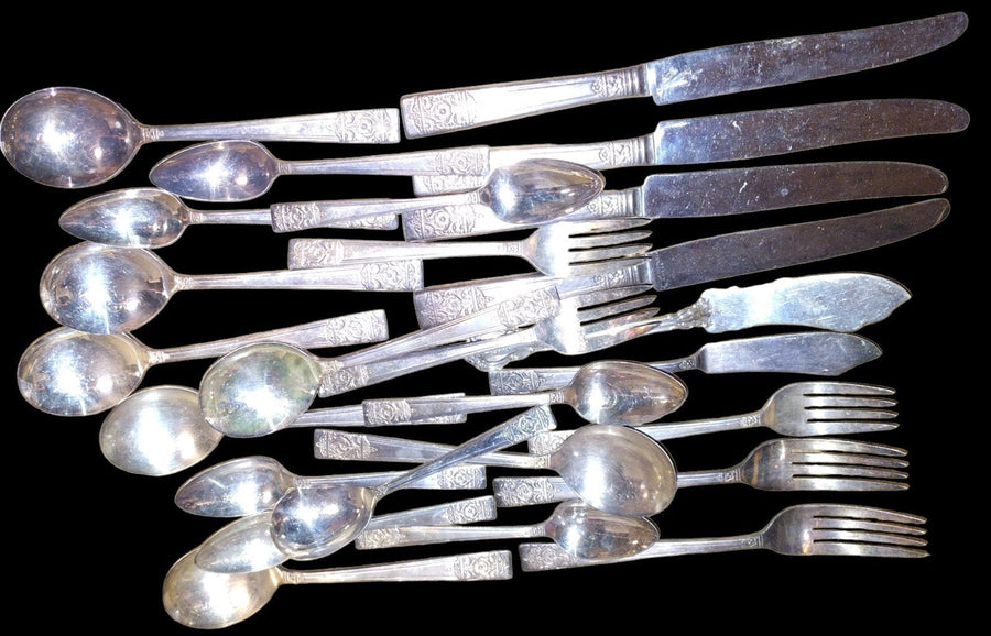 Vintage Silverware Set Knives Spoons Forks Stainless Steel National Silver Co.
