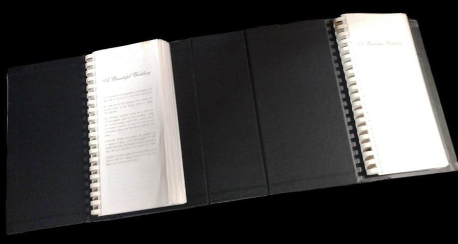 Black Border Top Light Wedding Hours Proofbook Two Layers Leather Bound Notebook