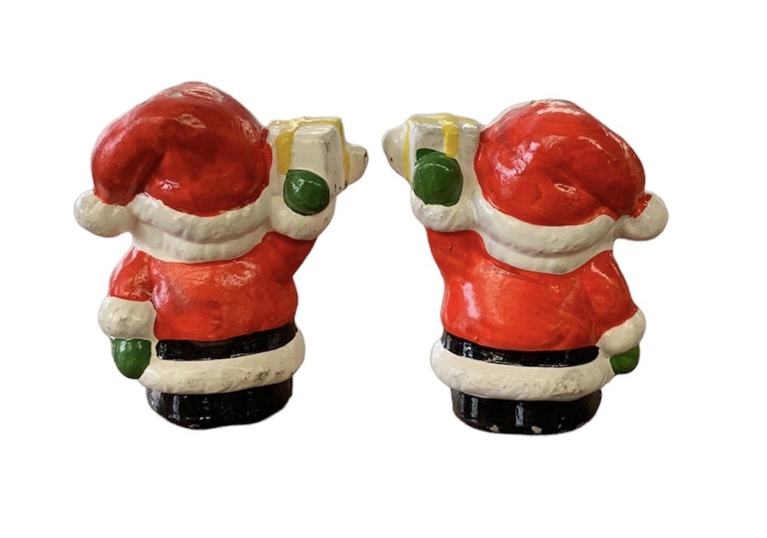 Santa Salt and Pepper Shakers Japan 2pc Vintage 1950 Mid Century Modern MCM
