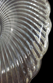 Vintage Clear Crystal Depression Glass Mid Century Modern Salad Serving Bowl