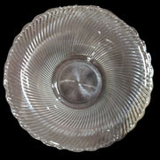 Vintage Clear Crystal Depression Glass Mid Century Modern Salad Serving Bowl