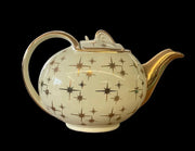 Vintage Hall Atomic Starburst 6 cup Teapot Cream 1950 Midcentury Modern MCM