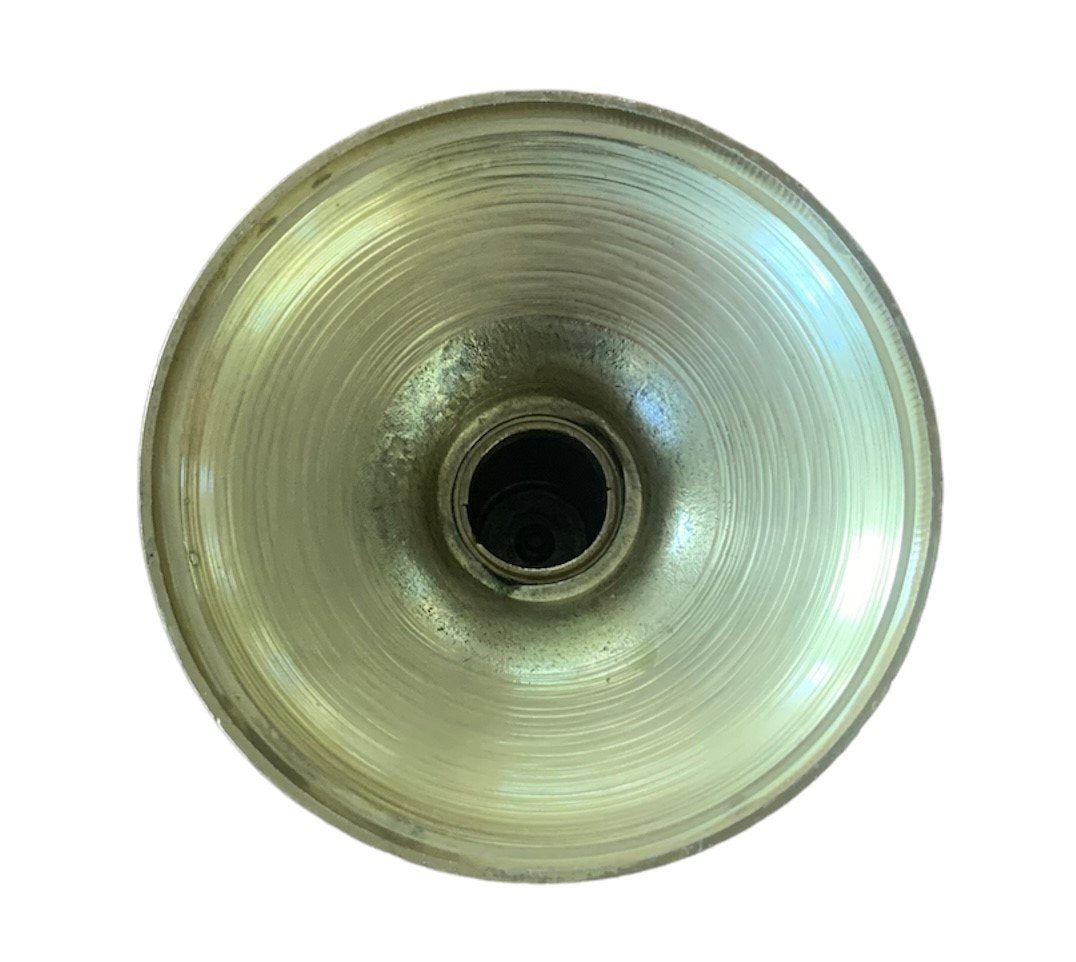 Vintage 1970s Floral Embossed Brass Candle Holder Made in India