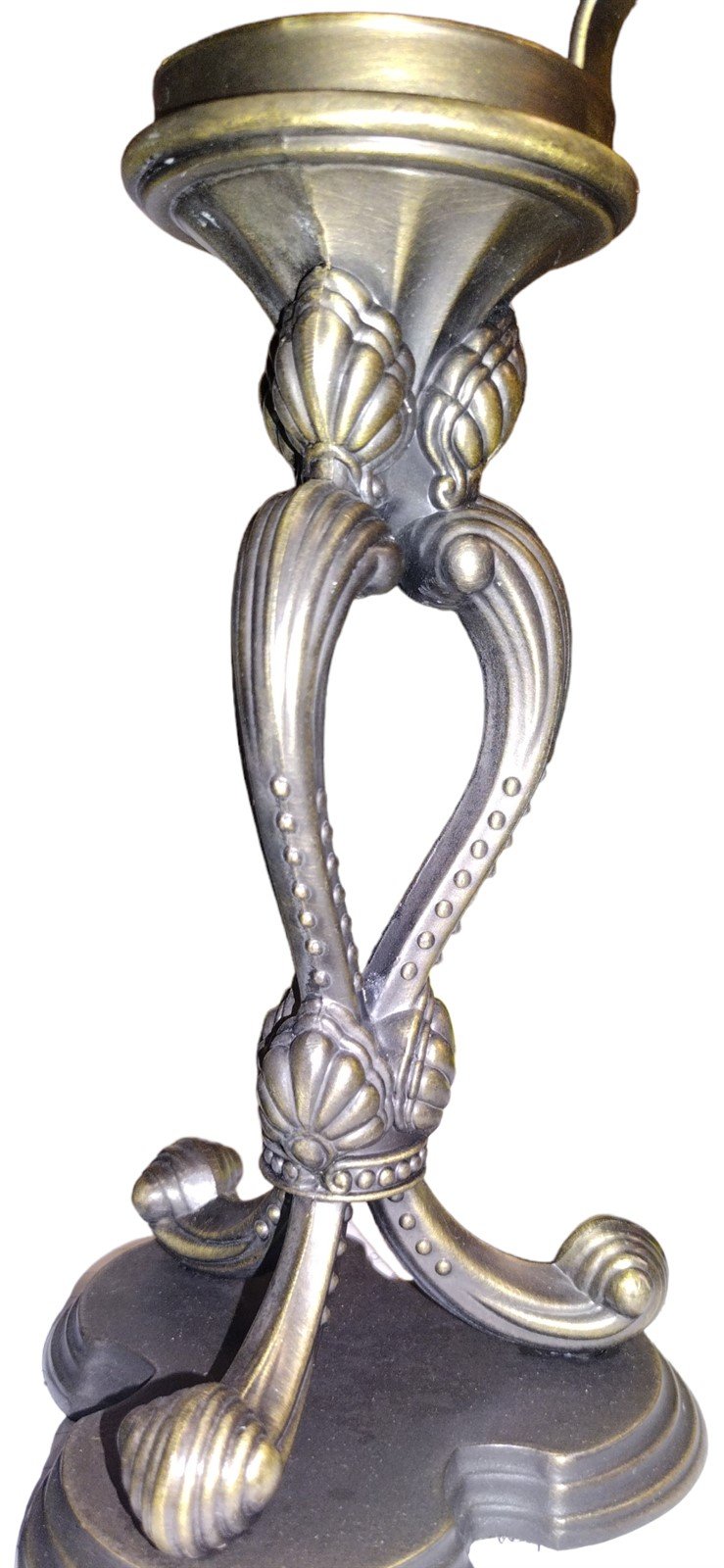 Vintage Gray Brown Metal Mid Century Modern Three-Foot Metal Candle Holder