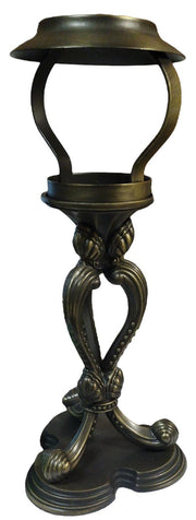 Vintage Gray Brown Metal Mid Century Modern Three-Foot Metal Candle Holder