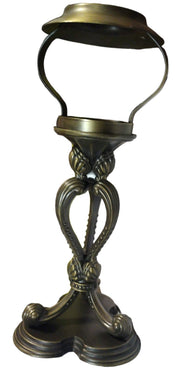 Vintage Gray Brown Metal Mid Century Modern Three-Foot Metal Candle Holder