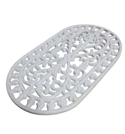 Vintage Cast Iron White Footed Trivet Victorian Ornate Kitchen Stand Antique