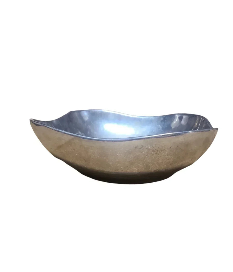 Vintage Wilton Armetale Pewter Scalloped Square Serving Bowl Large Dinnerware