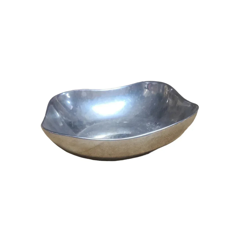 Vintage Wilton Armetale Pewter Scalloped Square Serving Bowl Large Dinnerware