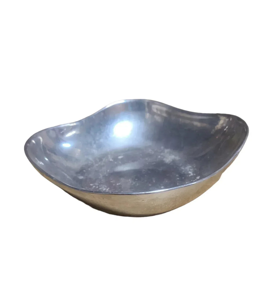 Vintage Wilton Armetale Pewter Scalloped Square Serving Bowl Large Dinnerware