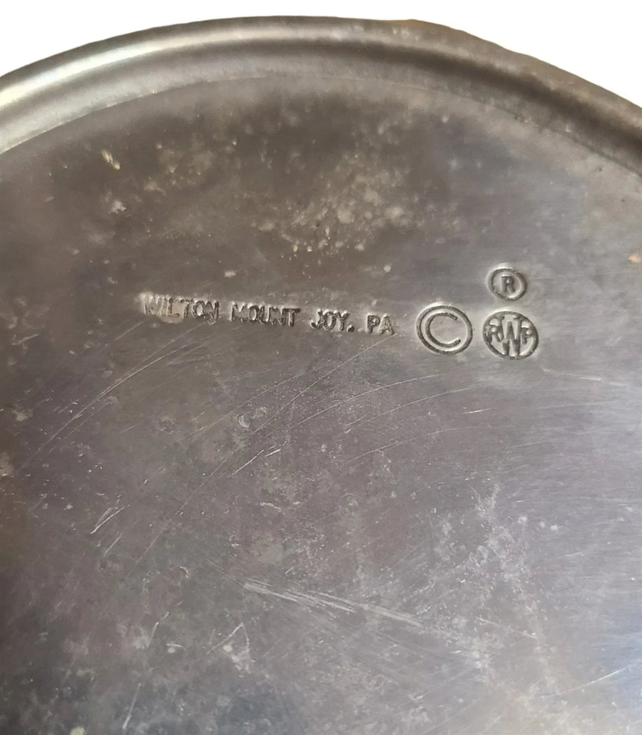 Vintage Wilton Armetale Pewter Scalloped Square Serving Bowl Large Dinnerware