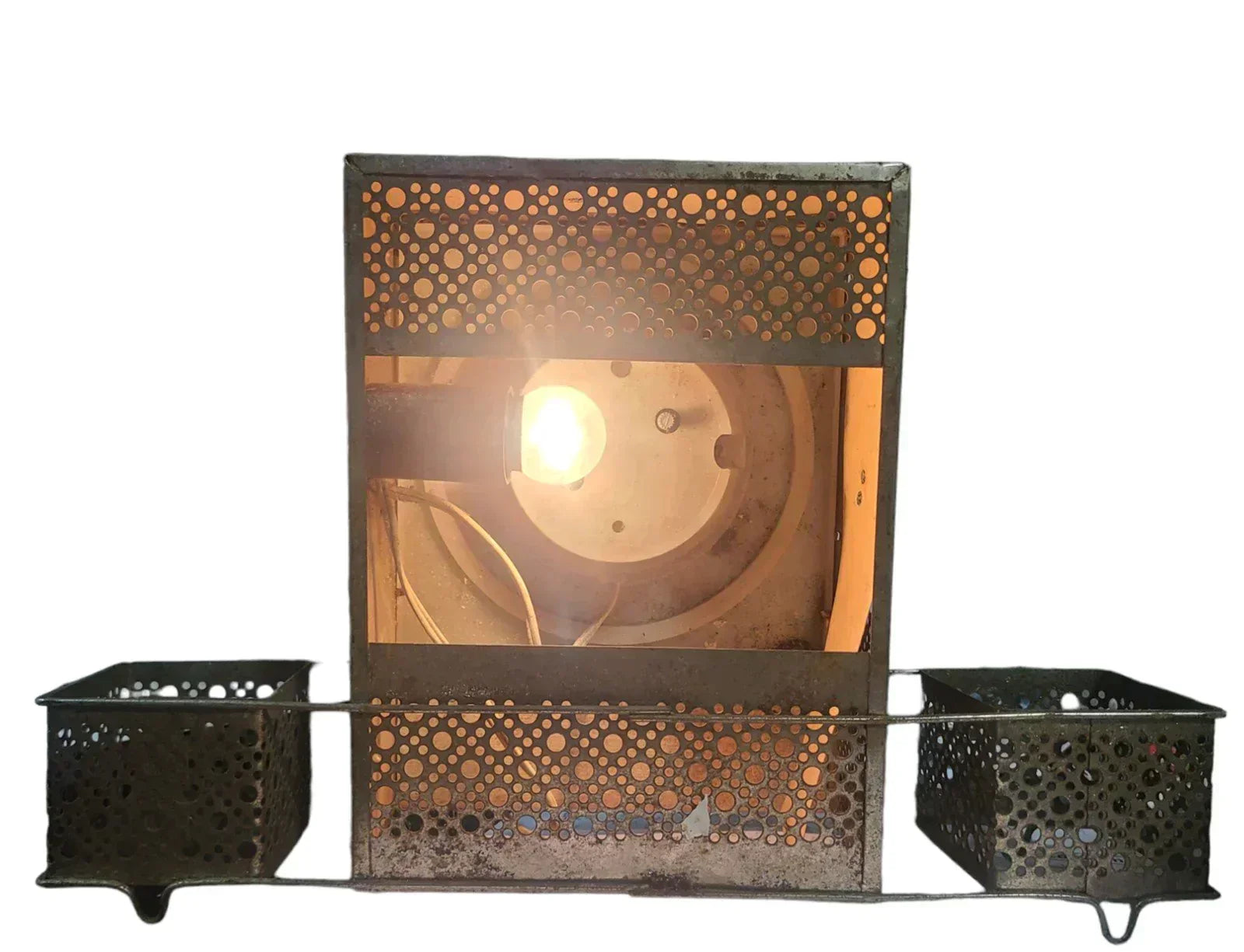 Retro Vintage Functional Analog Clock Lighted Vintage Mid Century Gold Square