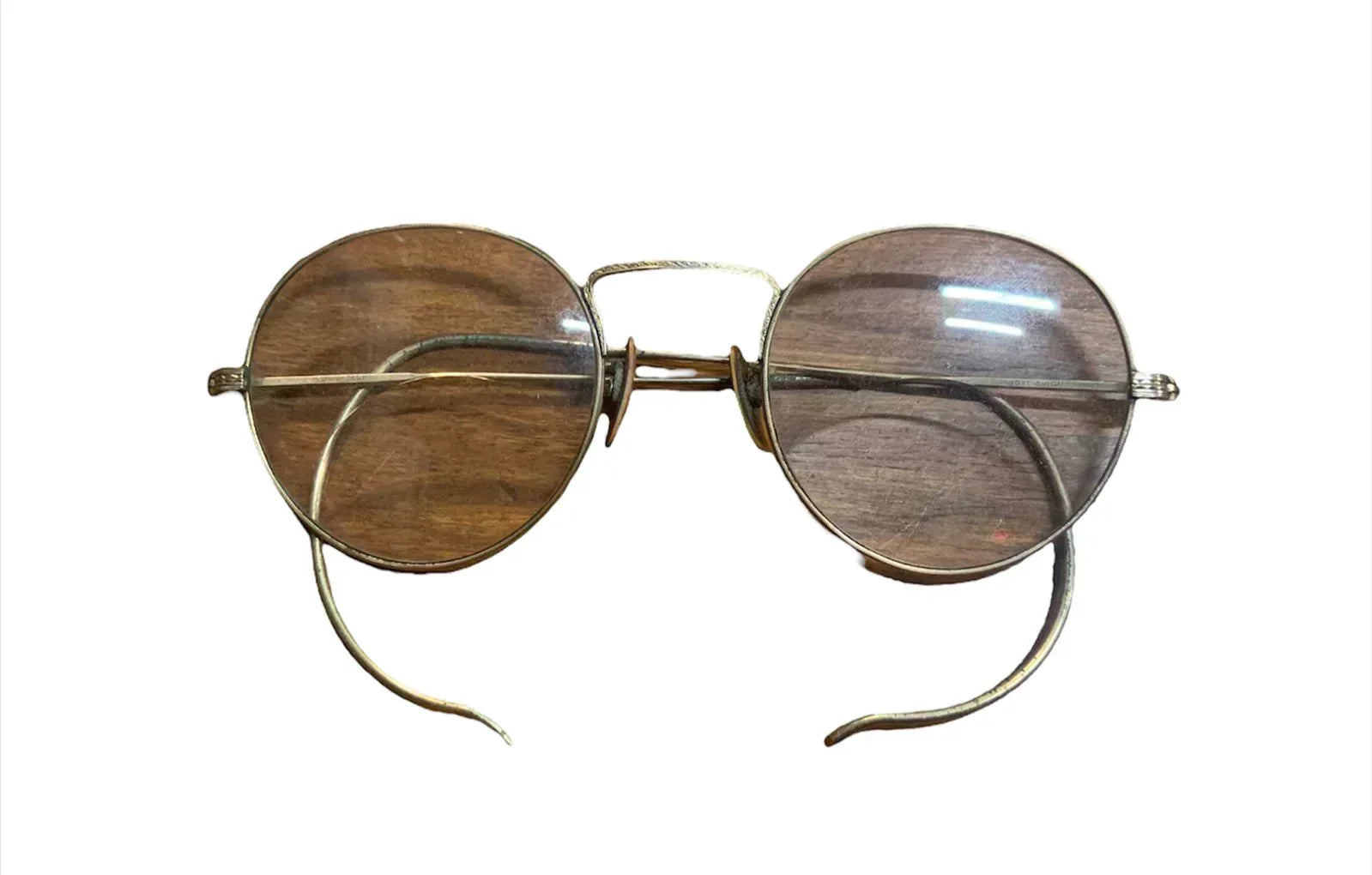 Vintage Antique Blohm Washington Gold Filled Bi Focal Glasses 1949 Hard Case