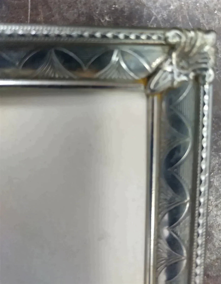 Vintage Antique Detailed Metal Silver Picture Frame w/ Photo by Ricck's Studio