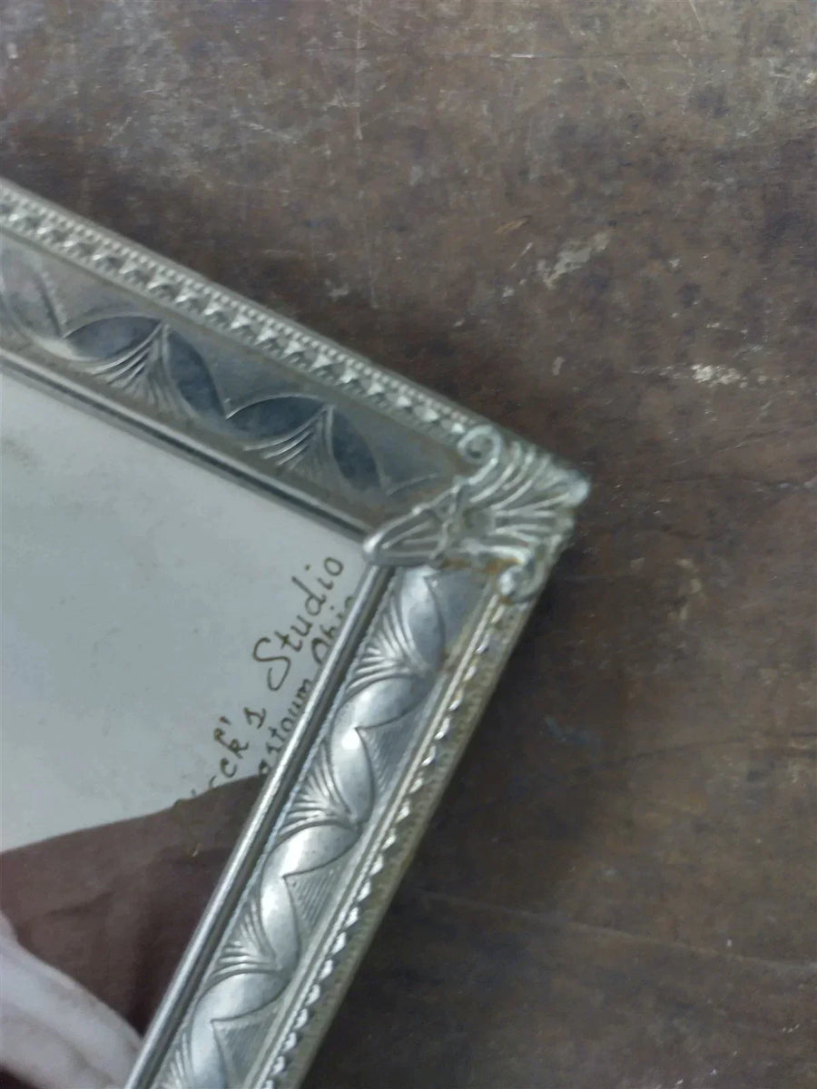 Vintage Antique Detailed Metal Silver Picture Frame w/ Photo by Ricck's Studio