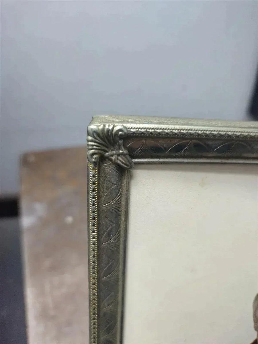 Vintage Antique Detailed Metal Silver Picture Frame w/ Photo by Ricck's Studio