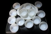 Vintage Oven-Proof Anchor Hocking Glass White Casserole Dish and 3 Bowls
